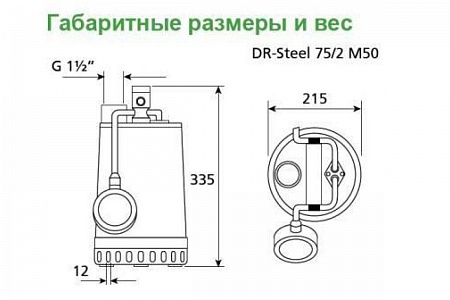 Погружной дренажный насос Zenit DR-Steel 75/2M